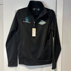 Antigua Mens Small Black 1/4 Zip Softshell Pullover Belmont Stakes Racing 2015